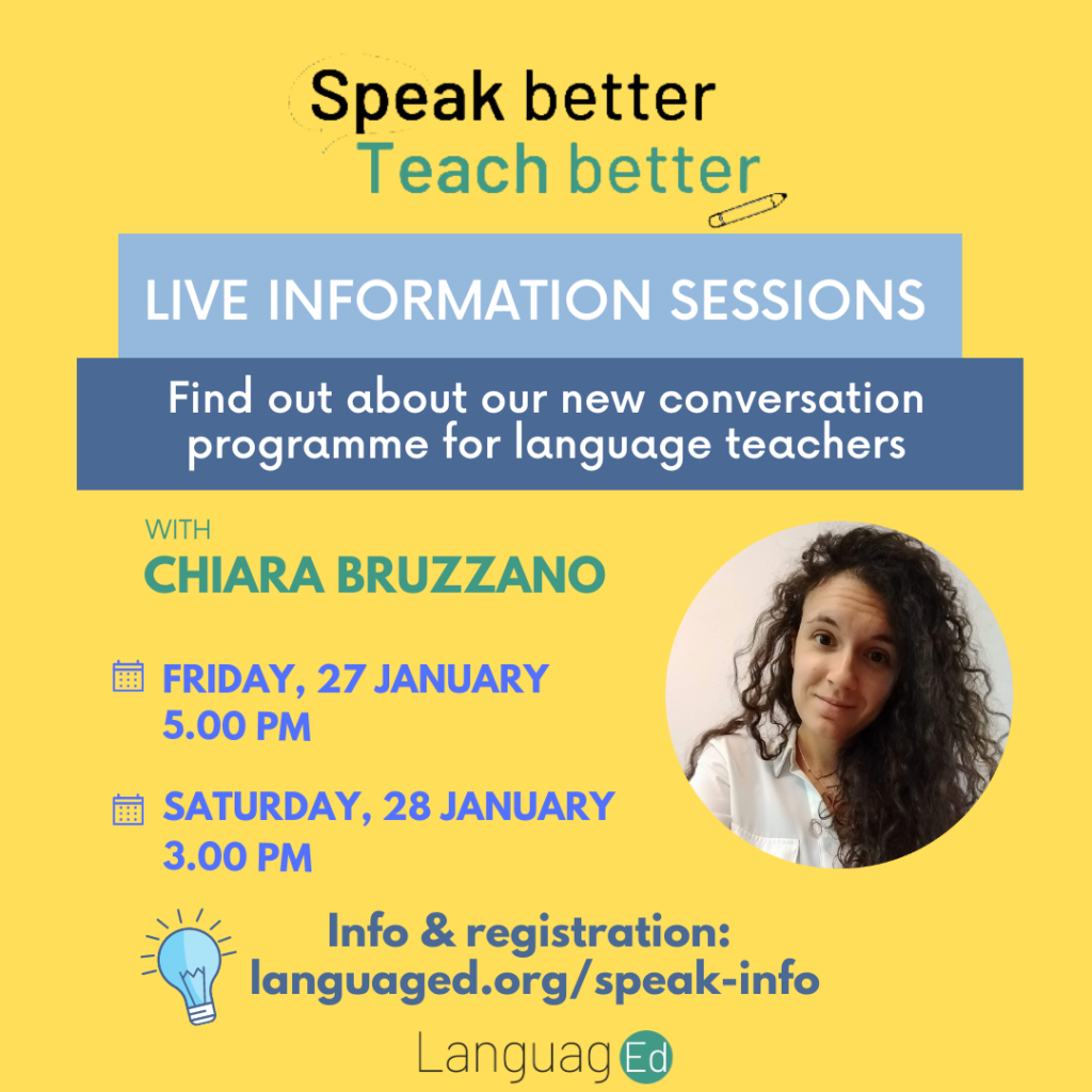 Speak Better Teach Better: Information sessions - LanguagEd
